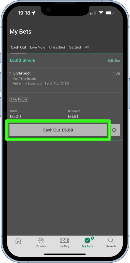 cash out in bet365